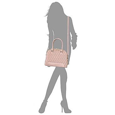 Chevron Quilted Dome Satchel