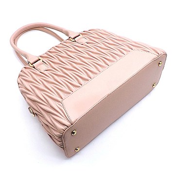 Chevron Quilted Dome Satchel