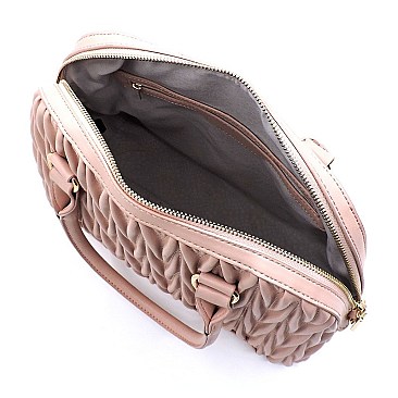 Chevron Quilted Dome Satchel