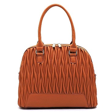 Chevron Quilted Dome Satchel