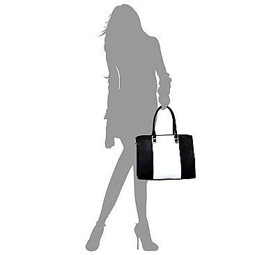Saffiano Textured Colorblock Satchel