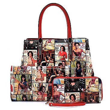 COLLAGE 3 IN 1 MAGAZINE COVER SATCHEL SET