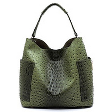 Ostrich Croc 2-in-1 Shoulder Bag Hobo