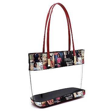 See Thru 3-in-1 Magazine Cover Collage Tote Set
