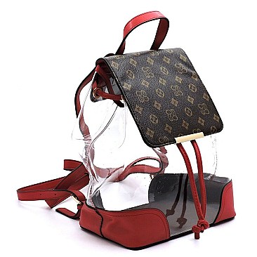 SEE THRU 2 IN 1 MONOGRAM BACKPACK