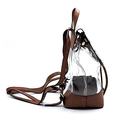 SEE THRU 2 IN 1 MONOGRAM BACKPACK