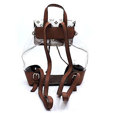 SEE THRU 2 IN 1 MONOGRAM BACKPACK