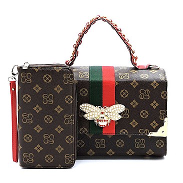 2 in 1 MONOGRAM BEE BOXY SATCHEL & WALLET