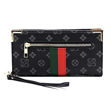 MONOGRAM STRIPE CLUTCH WALLET