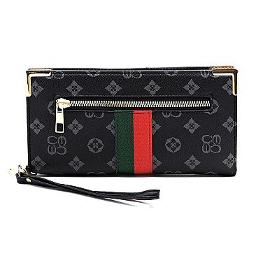 MONOGRAM STRIPE CLUTCH WALLET