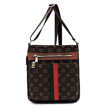 MONOGRAM CANVAS STRIPE CROSSBODY