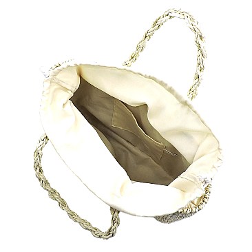 Multi Stripe Straw Tote