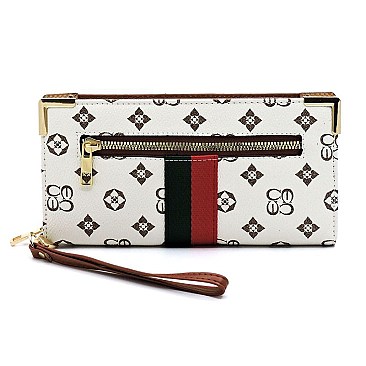 MONOGRAM STRIPE CLUTCH WALLET