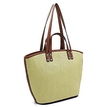 Straw Convertible Shopper