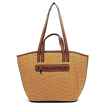 Straw Convertible Shopper
