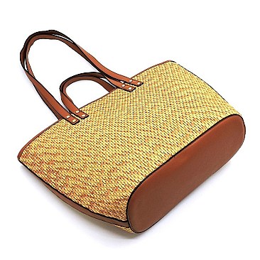 Straw Convertible Shopper