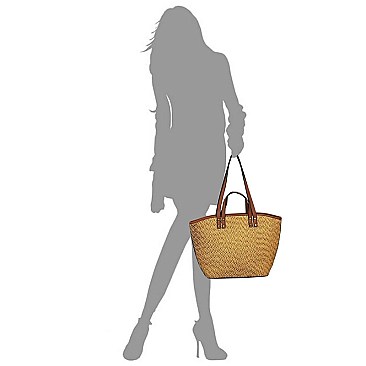 Straw Convertible Shopper