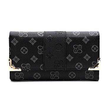 Monogram Color Block Clutch Wallet