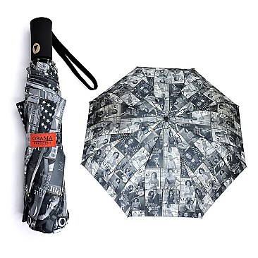 MAGAZINE COLLAGE AUTO FOLDING UMBRELLA