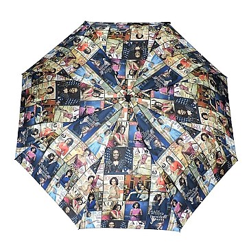 MAGAZINE COLLAGE AUTO FOLDING UMBRELLA