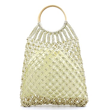 STRAW CROCHET HOBO