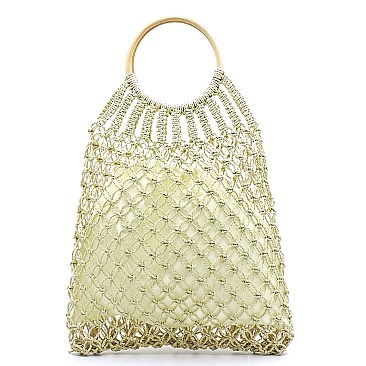 STRAW CROCHET HOBO