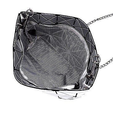 Glossy Geometric Crossbody Bag Clutch