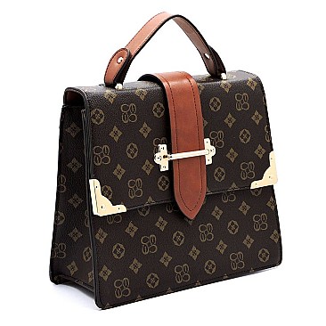 TOP FLAP MONOGRAM SATCHEL