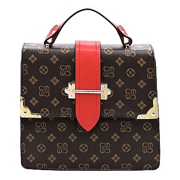 TOP FLAP MONOGRAM SATCHEL