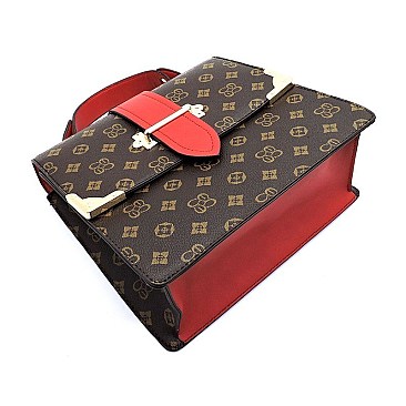 TOP FLAP MONOGRAM SATCHEL