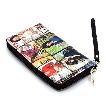 2-in-1 Magazine Cover Collage Padlock Satchel