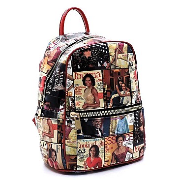 COLLAGE MAGAZINE COVER BACKPACK
