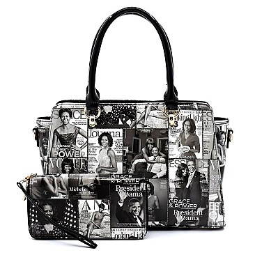 2-in-1 Magazine Cover Collage Satchel