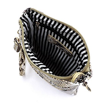Python Snake Skin Cross Body Bag