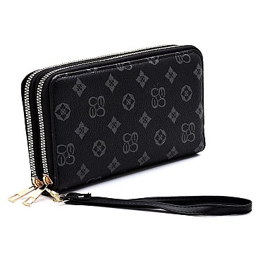 MONOGRAM 2ZIP AROUND CLUTCH WALLET WRISTLET