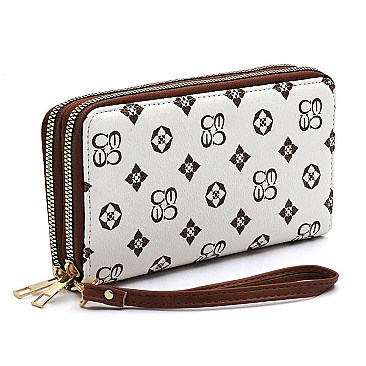 MONOGRAM 2ZIP AROUND CLUTCH WALLET WRISTLET