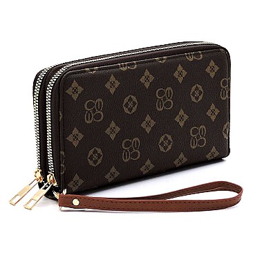 MONOGRAM 2ZIP AROUND CLUTCH WALLET WRISTLET