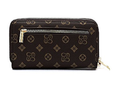 MONOGRAM 2ZIP AROUND CLUTCH WALLET WRISTLET