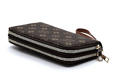 MONOGRAM 2ZIP AROUND CLUTCH WALLET WRISTLET