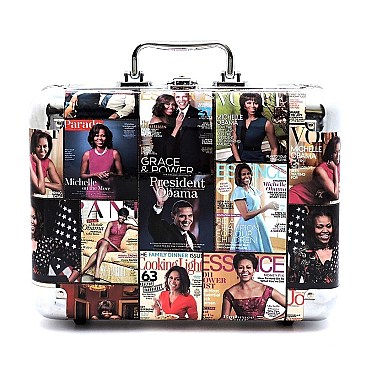 OBAMA COLLAGE MAGAZINE COVER COSMETIC CASE