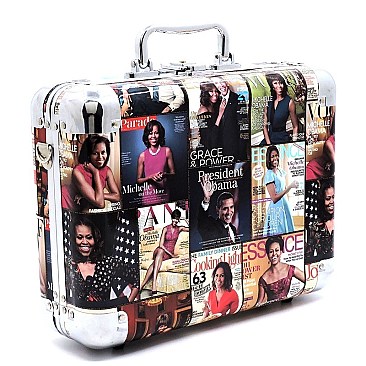 OBAMA COLLAGE MAGAZINE COVER COSMETIC CASE