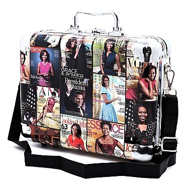 OBAMA COLLAGE MAGAZINE COVER COSMETIC CASE