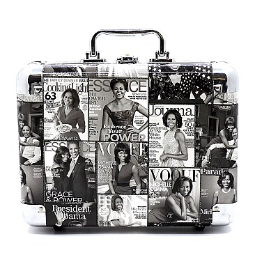 OBAMA COLLAGE MAGAZINE COVER COSMETIC CASE