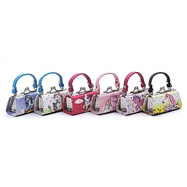 Pack of 12 Colorful Unicorns Coin Purse