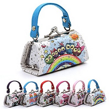 Pack of 12 Colorful Owl Coin Purse