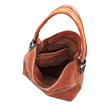 Laser Cut Printed Shoulder Bag Hobo