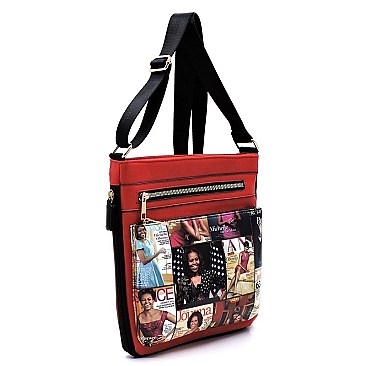 Collage Magazine Cover Cross Body Bag