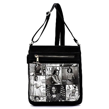 Collage Magazine Cover Cross Body Bag