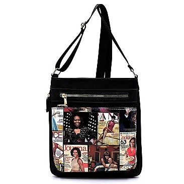 Collage Magazine Cover Cross Body Bag