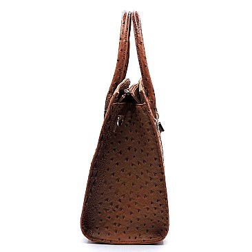 Ostrich Croc Padlock 2-in-1 Satchel